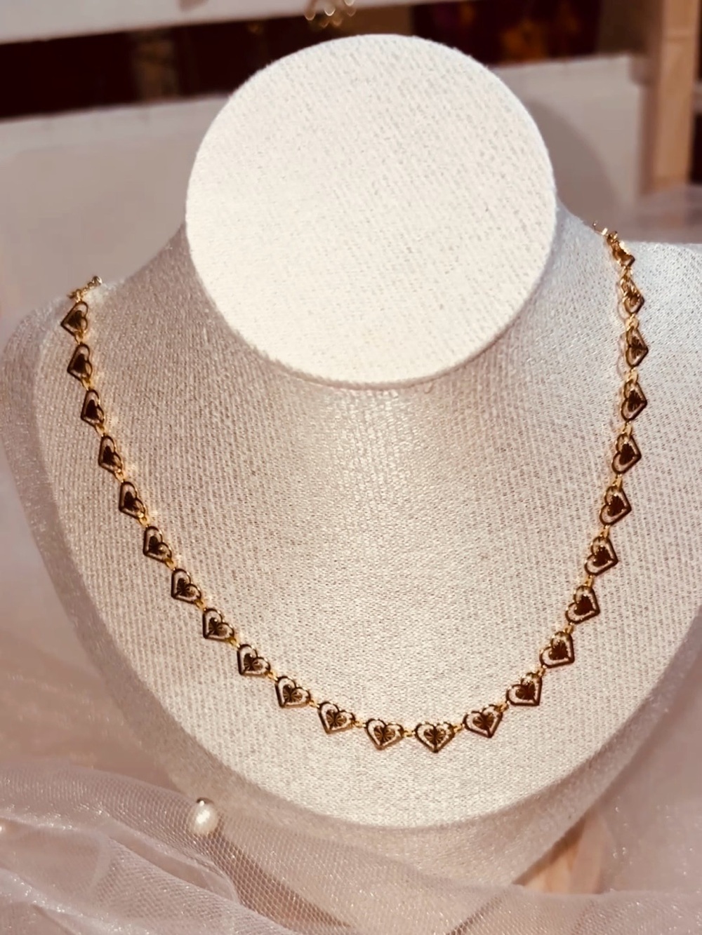 Gold Heart Link Necklace - Elegant Women’s Jewelry